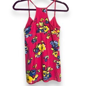 Aeropostale Spaghetti Strap Top Womens Large Pink Floral Racerback Summer Casual